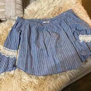 Papaya crop top. Off the shoulders